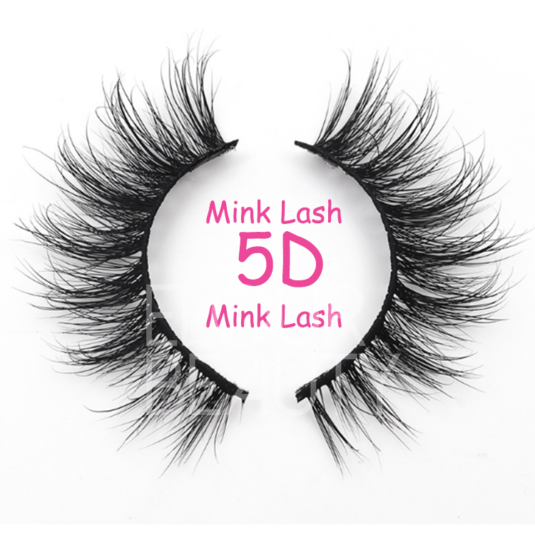 2019 newest 5D fluffy mink lash strips wholesale private label EL80